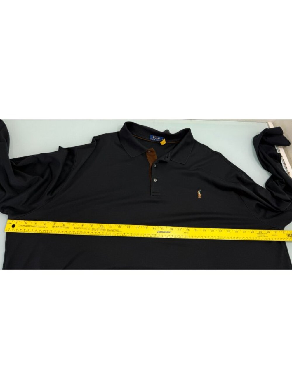 Polo Ralph Lauren Shirt 4XLT Big & Tall Long Sleeve Flesh Pony Black Preppy - Picture 5 of 8